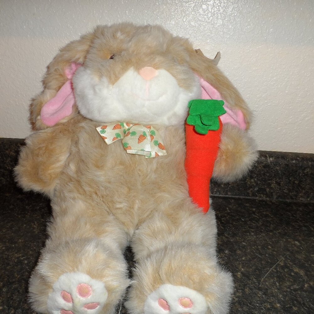 VTG JC Penney Collection Bunny Rabbit Plush with Carrot-- Tags included-- 22 in